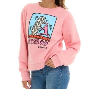 Keith Haring Pisa 89 Pink Midweight Sweatshirt Top S